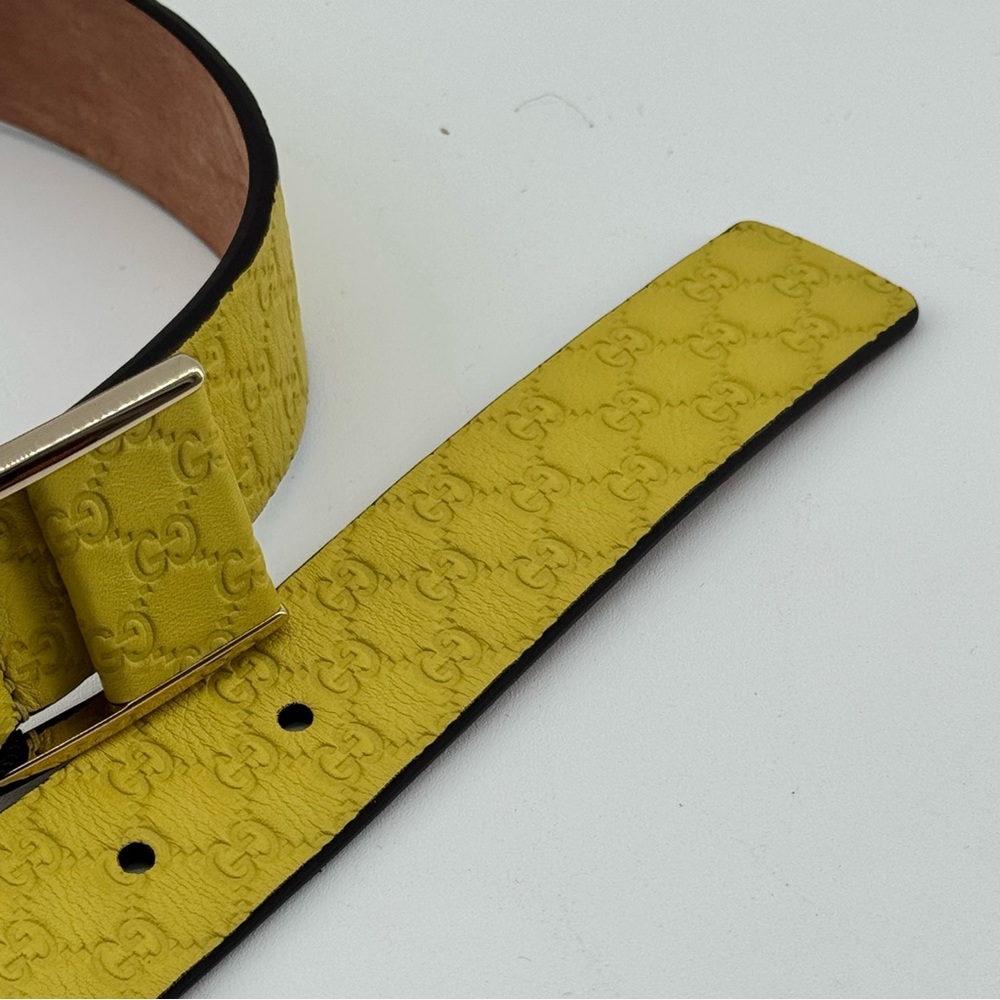 Gucci Yellow Monogram Belt - Picture 9 of 9
